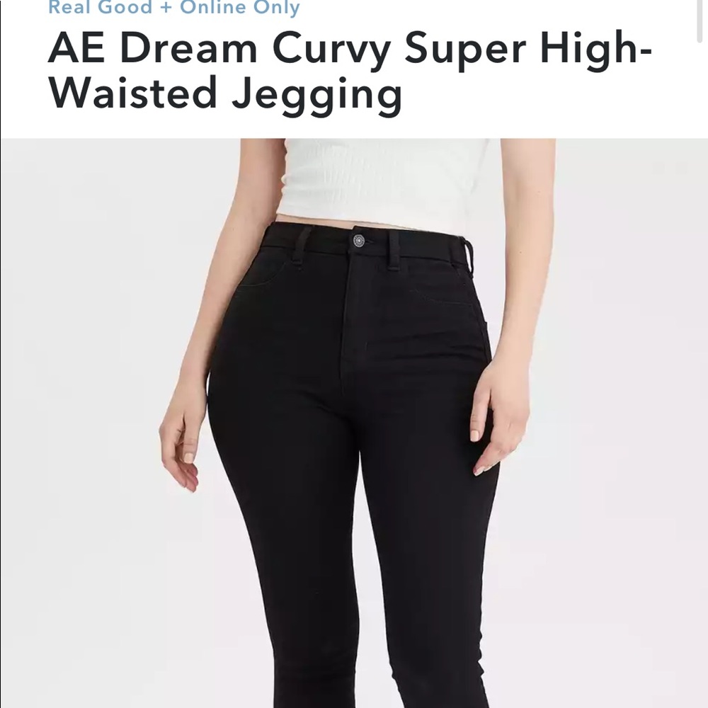 NWT American Eagle black CURVY super high waisted jegging